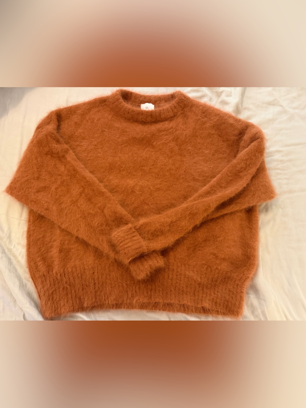 G. By Goop Burnt Orange Angora Oversized Sweater Size Medium Cozy Quiet Luxury